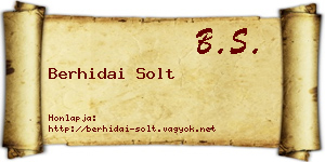 Berhidai Solt névjegykártya